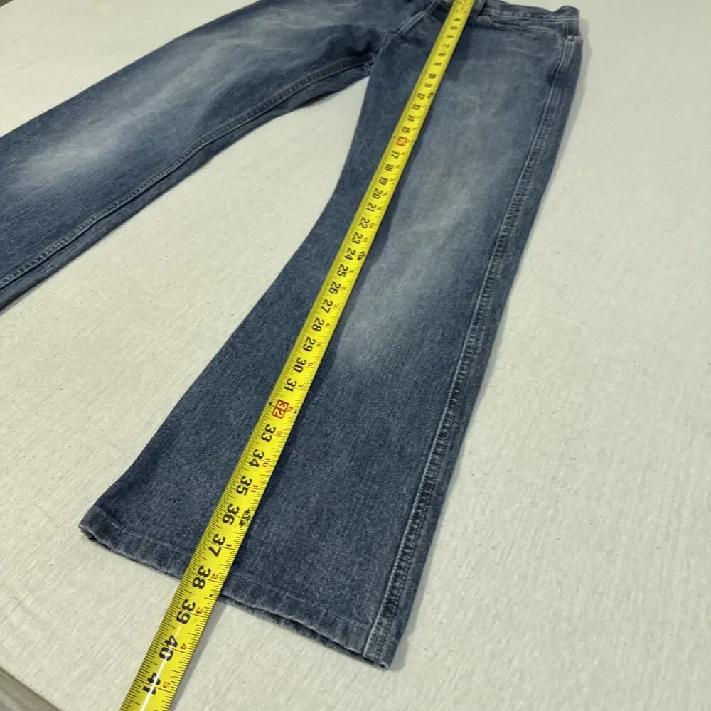 Diesel Bootcut Mens 31x30 Blue Jeans Wash Cowboy Western Distressed Italian
